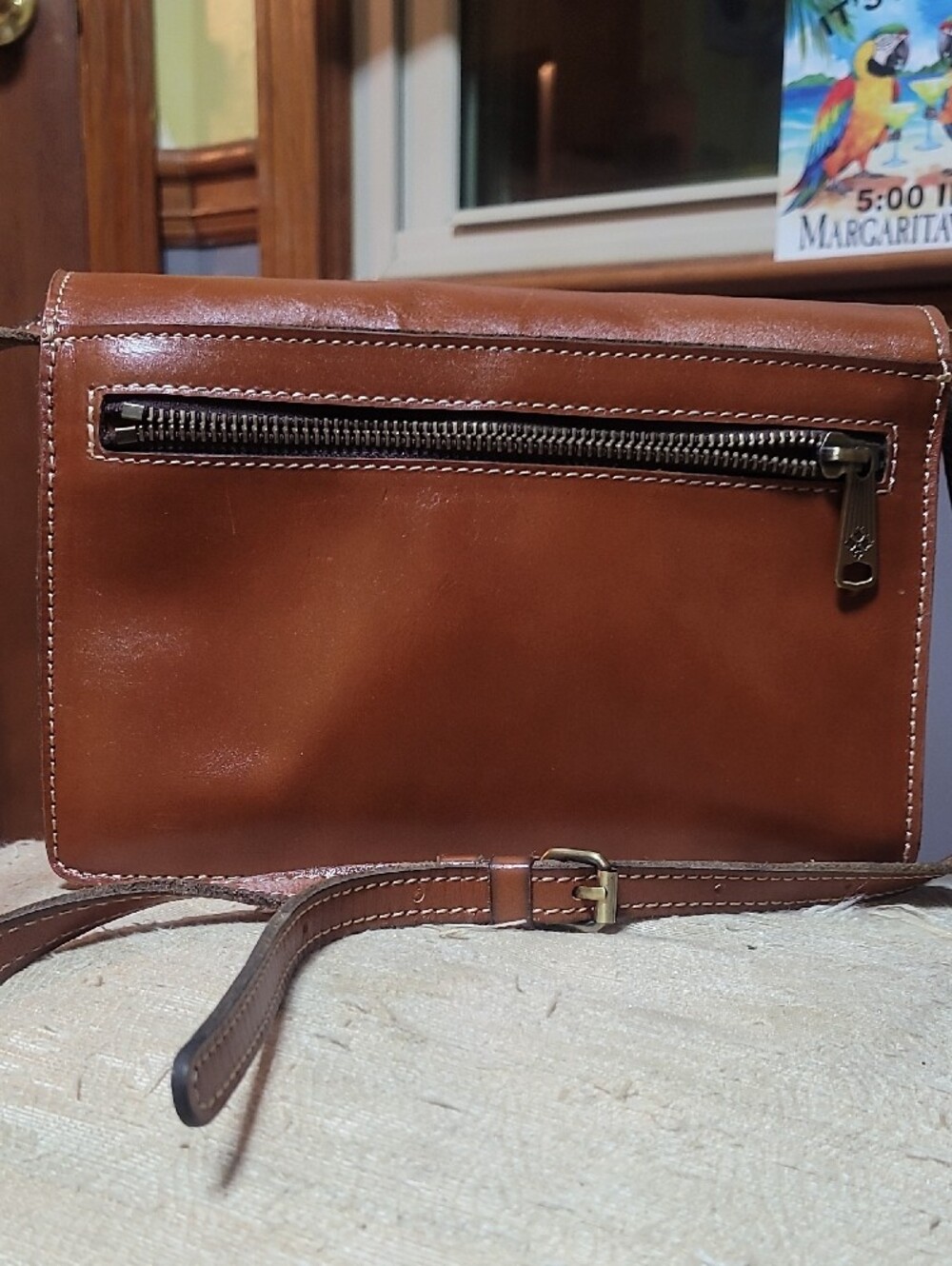 Patricia Nash Cognac Leather Crossbody Satchel - Picture 3 of 9